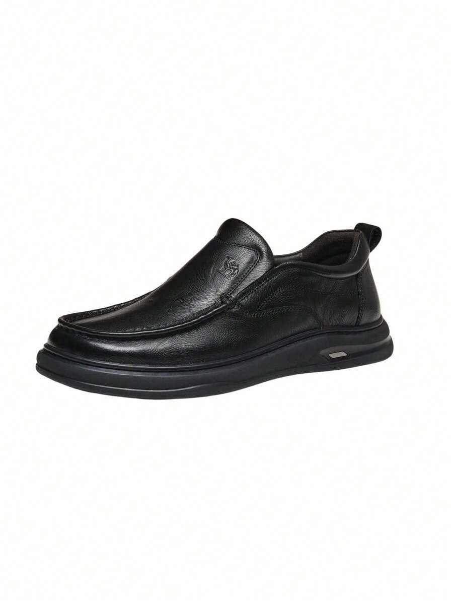 CAMEL CROWN New Men's Smart-Casual Leather Shoes: Soft Cowhide, Comfortable, Non-Slip, And Classic Style - Black - View 1
