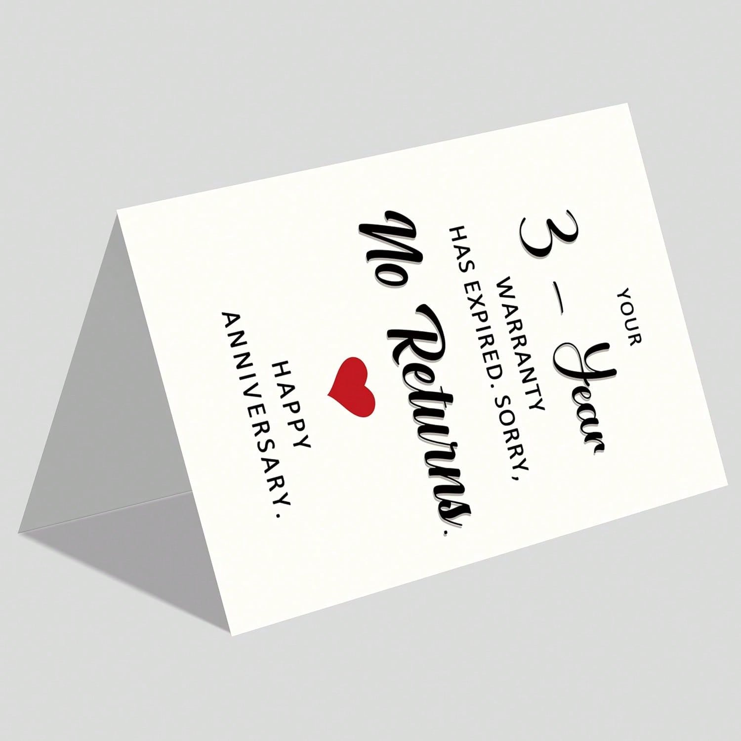 Smithtuy Funny 3rd Anniversary Card,3 Year Anniversary Card Gifts For Him Her Boyfriend Girlfriend,Leather Wedding Anniversary Cards Gifts For Husband Wife Couples Women Men