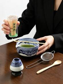 1pc/2pcs/4pcs Ceramic Matcha Bowl With Spout, Matcha Whisk Tool, Japanese Tea Bowl, Matcha Cup, Stirrer, Tea Whisk Utensil Set - Multicolor - View 7