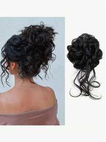 Claw Clip Hair Bun Hair Accessory, Natural Wavy Curly Updo Hair Accessory, Fluffy Fake Hair Bun Women Hair Accessory, Suitable For Daily Wear - Multicolor - View 7