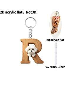 [2D Flat] 1PC 2D Acrylic Maltese Dog Letter Novelty Keychain For Women, Holiday Gift Decorative Key Pendant, Car Key Chain, Backpack Wallet Key Chain - Dog - View 15