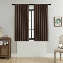 1 pieza/2 piezas Cortinas opacas de unicolor/Cortinas con bolsillo para barra/Cortinas con pestaña trasera/Cortinas con clip/Múltiples métodos de colgado/Cortinas opacas para habitación/Cortinas opacas con protección de privacidad y aislamiento térmico/Adecuadas para sala de estar, dormitorio, sala de estudio/Cortinas de color marrón oscuro - marron oscuro - Ver 33