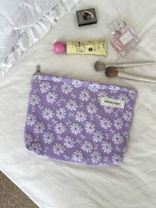 MEYOU FAIRY AGG, Bolsa de cosméticos de gran tamaño fresca y minimalista para mujeres, bolsa con forro interior, neceser de viaje portátil, bolso de mano, bolsa versátil para almacenamiento de productos de cuidado de la piel, organizador de productos de higiene femenina, regalo para mamá o novia, estuche de bolígrafos para estudiantes - Multicolor - Ver 18