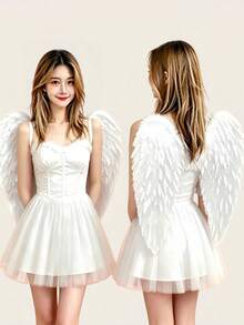 1pc Oversized Angel & Demon Wings, Halloween Costume Cosplay, Party Photo Prop - Multicolor - View 4