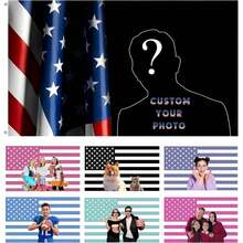 1pc Customized American Flag - Add Your Own Image And Text - Face Cutout - Suitable For Birthday, Wedding, Party, Father's Day, Mother's Day, Valentine's Day, Home Decor - Also For Customized Tapestry, Garden Flag, Customized Banner - Pink America Flag - View 11