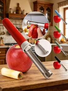 1pc Minimalist Kitchen Style All-In-One 2-In-1 Stainless Steel Apple Peeler And Corer, Equipped With Comfortable Grip Handle And Sharp Cutting Blade, Quickly Removes Fruit Cores And Separates Flesh, Multi-Functional Fruit And Vegetable Processing Tool, Essential Home Kitchen Accessory, Practical Kitchen Gift For New Year, Valentine's Day, Mother's Day, Father's Day, Graduation Season - Multicolor - View 10