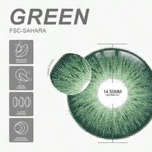 FUNSACHY 1 對綠色軟式隱形眼鏡，適合約會或日常配戴，舒適自然，可長期配戴 - FSC-SAHARA-GREEN - 查看 5