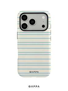 GIIPPA 这款米白色和浅蓝色条纹图案的 17 Pro Max手机壳，也适用于 16 Pro Max、15 Pro Max和14 Pro Max，是一款时尚有趣的韩版手机壳，兼容11/12/13/14/15/16 Pro Max Plus，男女皆宜的优雅设计，是圣诞节、情人节、复活节、婚礼季和生日送给女友的理想礼物。 - 淺藍色 - 查看 1