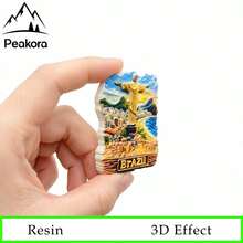 1個巴西風景3D樹脂冰箱磁鐵，嘉年華舞者、里約基督像熱門創意旅遊紀念磁鐵，居家廚房裝飾手工藝品，節慶禮物 - 1PC - 查看 6