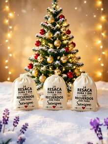 10 pièces Sacs cadeaux élégants en coton doux avec cordon de serrage pour la récupération après la gueule de bois, sacs cadeaux réutilisables avec citations espagnoles imprimées et fermeture à cordon, sacs de rangement légers et portables, convenant pour les enterrements de vie de jeune fille, les mariages, les kits de récupération après la gueule de bois pour les anniversaires, polyvalents et universels - A - Voir 4