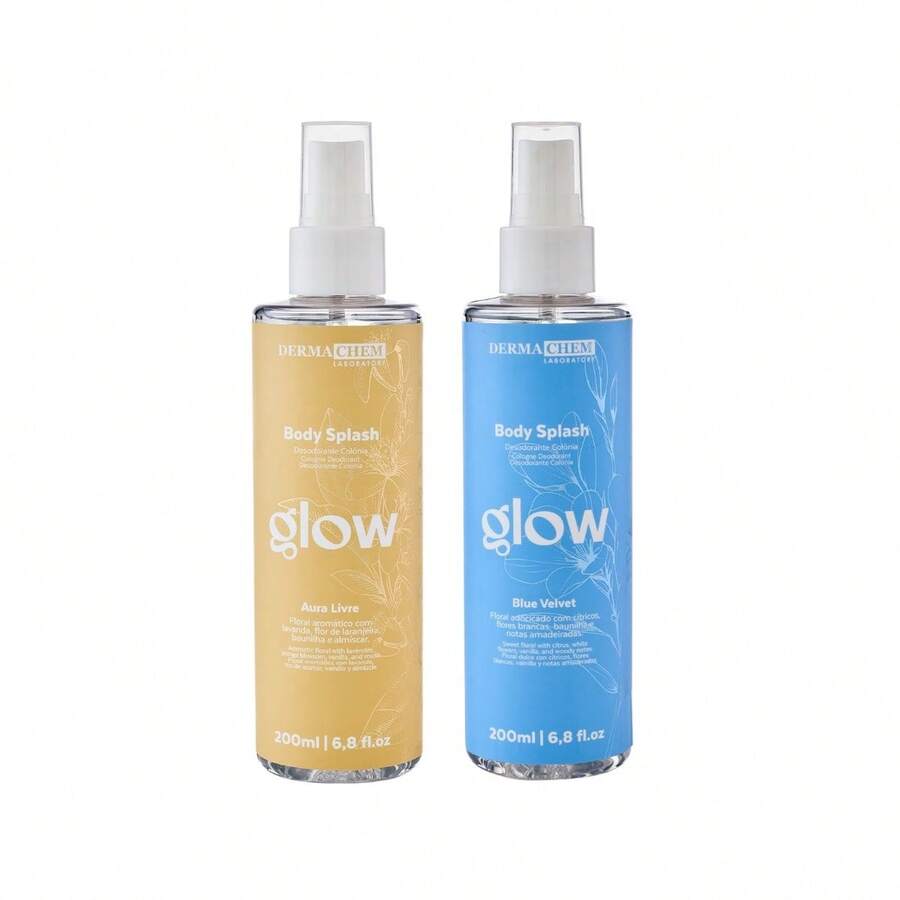 Kit Body Splash Dermachem Glow Blue Velvet e Aura Livre 200ml Cada