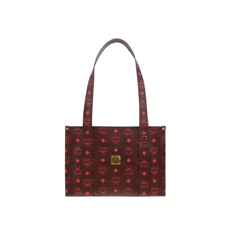 Mcm Visetos Series Of Ladies' Shoulder Tote Bags With Age Appropriate Embellishments MWTGSTA034B001 - Wine Brown MWTGSTA034B001 - View 1
