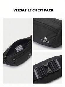 CAMEL CROWN Unisex Sports Waist Bag, Running Phone Storage Pouch, Multi-Functional Waist Belt Fitness Gear, Suitable For Morning Jogging - Black - View 4