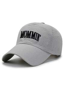透氣快乾「DAD」與「MOMMIN'」印花帽，男女通用夏季薄款透氣網眼運動跑步遮陽棒球帽－防曬帽 - 彩色 - 查看 6