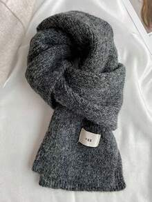 1 EGG Fashion Scarf Women's Winter Soft Wax Wool Knitted Warm And Thick Velvet Scarf Student Dress - Coffee Brown - View 8