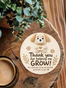 1/6/12入「Thank You For Helping Me Grow」小狗圖案木製圓形杯墊，教師感謝禮物，適合教室、居家辦公室、返校裝飾、桌面裝飾，傳遞正能量的感謝禮 - 小狗感謝你 - 查看 9