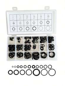 225pcs O-Ring Sealing Ring Set, 18 Sizes, Heat And Oil Resistant NBR Rubber Gaskets, Automotive Water Pipe Faucet Repair Replacement Tools, Car Parts, Faucet Water Pipe Air Seal Repair - A - View 1
