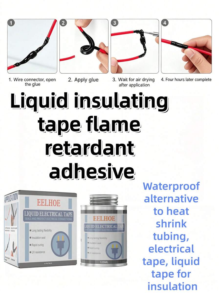 EELHOE 液態電氣絕緣膠帶 阻燃防水 可替代熱縮套管的液態絕緣電氣膠帶 - 均碼 - 查看 1