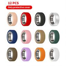12入亮面矽膠保護套，相容 Galaxy Ring / Oura Ring 4，軟矽膠透明保護套筒，防刮耐衝擊智慧戒指保護殼 - 查看 8