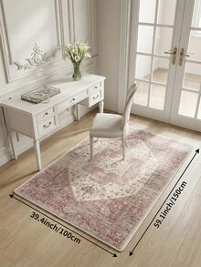 1pc Persian Floral Rosewood Color Living Room Rug. Suitable For Kitchen, Dining Room, Bedroom, Room Holiday Decoration, Indoor/Outdoor, Office, Lobby, Anti-Slip Door Mat, Bathroom Rug, Hallway, Study Gaming Area Rug. - Redwood - View 19