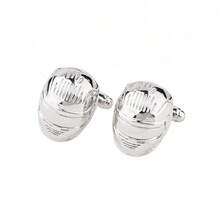 1 Pair Novelty Engine & Helmet Shaped Men's Cufflinks, Silver Plated Metal Shirt Cuff Buttons For Formal/Business/Party - Silver - View 10