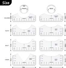 5-Piece T-Shirt Ruler Set For Aligning Vinyl Materials, T-Shirt Ruler For Centering Designs, PVC Measuring Templates, Sewing Accessories And Tools, Suitable For  Heat Transfer Vinyl Materials (Blue) - Tshirt Ruler-12-balck - View 2