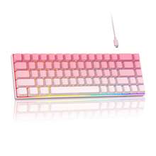 MageGee -BOX Wired Real Mechanical Keyboard, 60% 68 Keys, Mini Design, RGB Backlit, Shine-Through Keycaps, Red Switch Gsming Keyboard For PC/Laptop/Gaming/Office/Gift - View 7