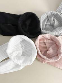 4 Pairs Girls All-Match Minimalist Ribbed Snug Fit Leggings, All-Season Versatile Base Layer Tights, Suitable For Girls' Daily Wear - Multicolor - View 5