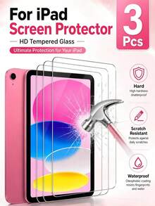 2pcs/Set Tempered Glass Screen Protector Compatible With Ipad High Definition Tablet, Compatible With IPad A16 2025 11th Gen/Apple , Anti-Scratch, High Transparency, Anti-Fingerprint, Easy Installation, Anti-Shatter, Bubble-Free, Essential For Daily Screen Protection. Screen Protector, Suitable For Office And Home Tablet Screen Protection, Tablet Accessories, Waterproof, Shockproof, Anti-Drop, Full Coverage, Compatible With IPad Air 11-Inch (M5/M4/M3/M2) 2026/2025/2024 11" - 3PCS - View 21
