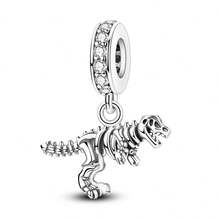 1pc Silver Plated Animal Series Forest Elephant Tiger Lion Dinosaur Zebra Sloth Rabbit Panda Pendant Beads Suitable For Bracelet Bangle Necklace Beads Suitable For DIY Jewelry Making Human And Nature Theme Beads - Silver - View 39