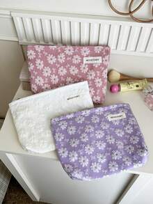 MEYOU FAIRY AGG, Bolsa de cosméticos de gran tamaño fresca y minimalista para mujeres, bolsa con forro interior, neceser de viaje portátil, bolso de mano, bolsa versátil para almacenamiento de productos de cuidado de la piel, organizador de productos de higiene femenina, regalo para mamá o novia, estuche de bolígrafos para estudiantes - Multicolor - Ver 8