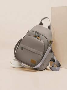 Nueva bolsa de cuna de moda de gran capacidad, mochila de unicolor, bolsa de almacenamiento multifuncional, bolsa de viaje para mamá, bolsa de hombro, - Multicolor - Ver 4