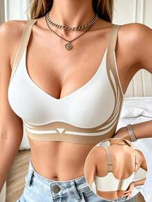 2pcs/Set Women's Seamless Non-Wired Bra Set, Silky Full Coverage Daily Lingerie, Elegant Comfortable Non-Wired Bra Suitable For Full Bust - Multicolor - View 8