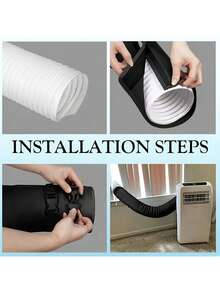 Portable Air Conditioner Exhaust Pipe Insulation Cover, Quilted Adjustable Strap Ventilation Heat Dissipation Sleeve, Noise Reduction Heat Insulation Wrap 148*53cm Waterproof Protective Cover, Bedroom Portable Air Conditioner Exhaust Pipe Accessory - Insulation Sleeve - View 8