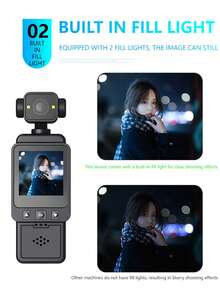 WIFI Digital Camera DV Camcorder, 180° Rotating Lens, With Flash, 1080P Ultra HD, Motion Stabilization, One-Click Recording/Video Shooting, Supports Phone WIFI Connection, Equipped With 64GB SD Card And 1000mAh Battery - View 6