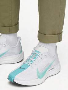 Nike Flex Plus Soft, Comfortable, Slip-Resistant, Durable, And Breathable Low-Top Running Shoes For Men, Platinum & Cactus Green - White - View 1