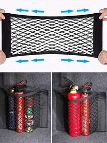 Large Capacity Universal Car Storage Bag | Mesh Storage Net | Self-Adhesive Trunk Organizer | Suitable For Storing Umbrellas, Water Bottles And Other Miscellaneous Items | Essential Travel Car Interior Storage Accessory | Easy To Install Storage Net - A - View 1
