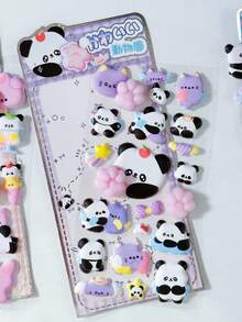 Stiker Panda Busa 3D Kelinci Lucu, Stiker Perekat, Cocok untuk Scrapbooking, Kerajinan DIY & Dekorasi, Stiker Dekoratif Kartun - MultiWarna - View 6