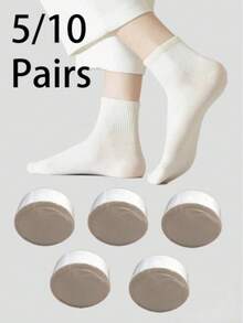 10 Pairs Unisex Disposable Compressed Mid-Calf Socks, Hygienic No-Wash Socks For Travel, Camping - Multicolor - View 2
