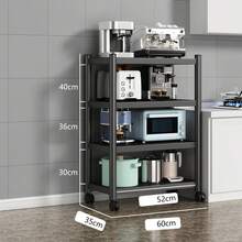 Estante de almacenamiento multifuncional de 5 niveles con ruedas para cocina - Ensamblaje fácil, organizador ahorrador de espacio para cocina, baño y sala de estar - Construcción de metal duradera - Negro - Ver 6