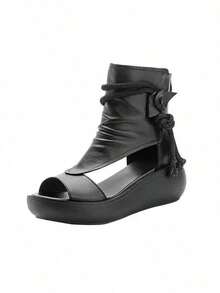 Women Platforms & Wedge Sandals - Black - View 7