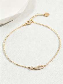 1pc S925 Sterling Silver Minimalist Thin Chain Geometric Anklet For Women, Niche Gentle Style, Versatile For Vacation, Commute And Daily Wear, Adjustable Delicate Small Foot Chain, Gift For Best Friend And Girls On Holidays - Geometry - View 4