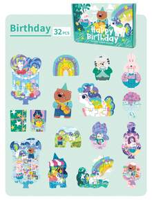 3-Piece Kids Gift Box Double-Sided Puzzles, Letter, Number, Animal Theme Puzzles, Preschool Learning Puzzles, Educational Puzzle Games, Suitable For Boys And Girls, Birthday Gift, Christmas Gift - Multicolor - View 9
