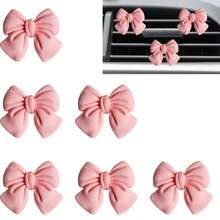 3/4/6 Pcs Pink Bow Car Interior Cute Car Interior Accessories Car Air Vent Decoration Clip Bow Car Air Vent Decoration Clip - A - View 3