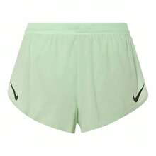 Nike AeroSwift Solid Color Logo Elastic Waist Casual Athletic Shorts, Men's, Green And Yellow - Green - View 5
