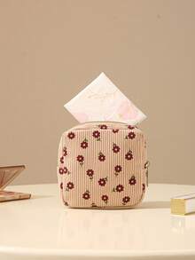 Bolsa de maquillaje de pana para mujeres 2025 nueva bolsa de tocador portátil para viajes, organizador de cosméticos para lápiz labial, herramientas de maquillaje, toallas sanitarias y tampones - Multicolor - Ver 7