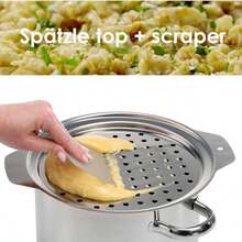 Linlin Stationery Store Stainless Steel Spaetzle Maker Lid With Scraper Traditional German Egg Noodle Maker Pan Pot Spaghetti Strainer - View 5