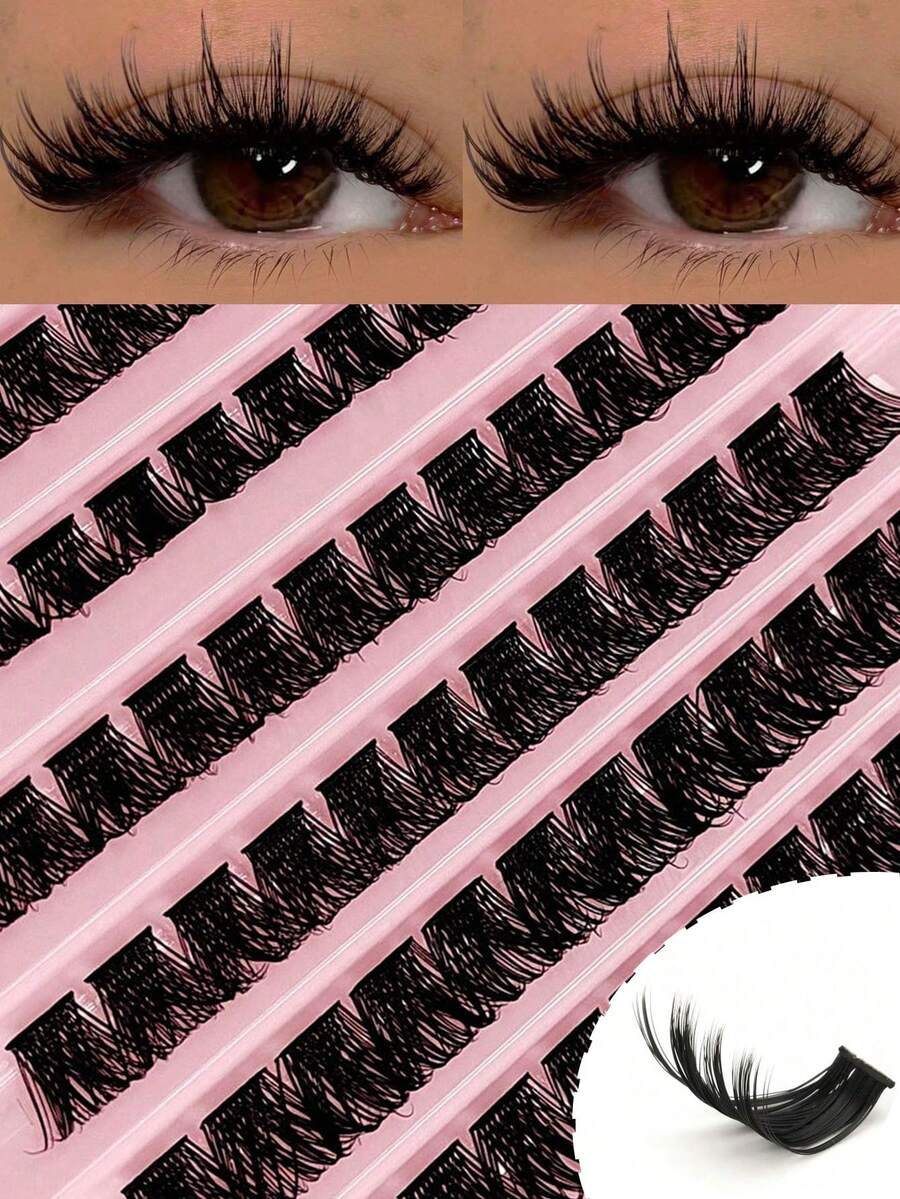 10 filas de 120 racimos de pestañas postizas, pestañas postizas DIY de longitud única, efecto de maquillaje natural, racimos de pestañas, pestañas postizas individuales reutilizables, pestañas postizas, pestañas postizas adecuadas para la vida diaria, bodas, citas, fiestas, viajes