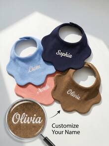 [Disesuaikan] 1/3 Paket Celemek Bayi Motif Bunga yang Dapat Disesuaikan, Dapat Dibordir dengan Nama Anda, Kain Lembut, Bernapas, dan Menyerap, Gesper yang Dapat Diatur, Nama yang Dipersonalisasi, Cocok untuk Hadiah Ulang Tahun, Hadiah Thanksgiving - MultiWarna - View 1