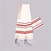 1Pc Blue Red Candlestick Shawl Morning Shawl Scarf 52cmx180cm - Red Six-pointed Star - View 1